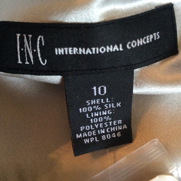 INC NWT Beautiful Silver Silk Belted Dress Size 10 - Picture 7 of 9